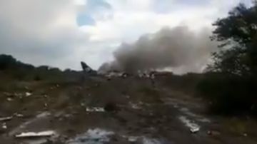 Imagen del avión estrellado en México