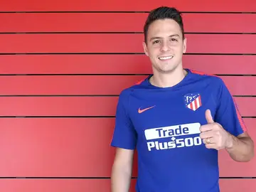 Arias, en su primer entrenamiento con el Atleti Arias, en su primer entrenamiento con el Atleti