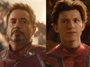 Robert Downey Jr. y Tom Holland Robert Downey Jr. y Tom Holland