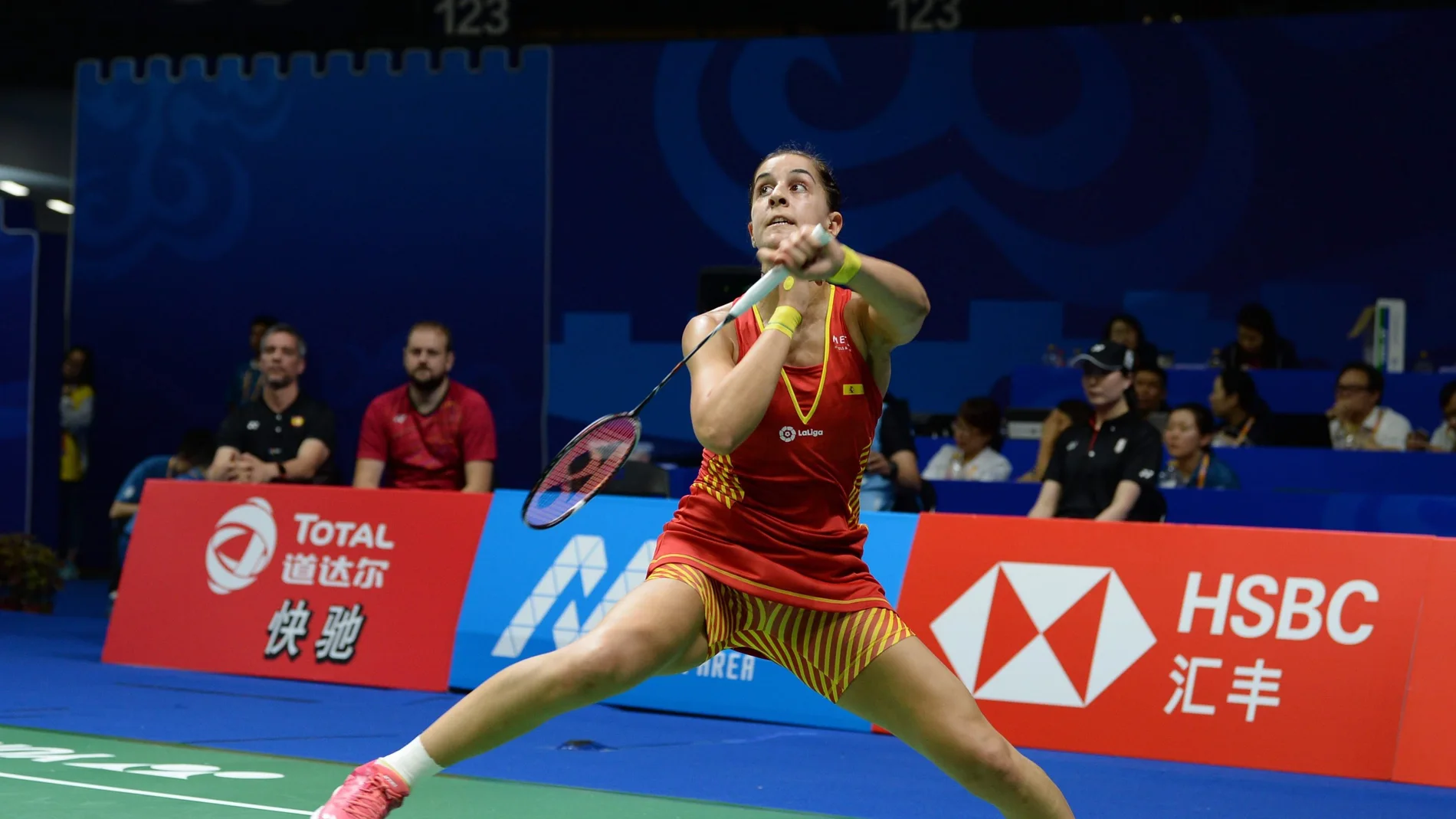 Carolina Marín jugando contra Sato Carolina Marín jugando contra Sato