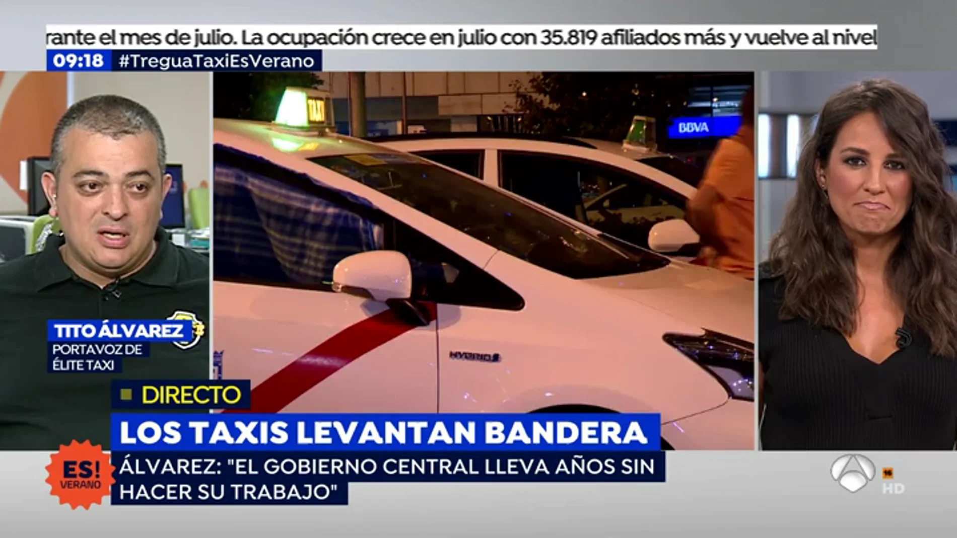 Álvarez, portavoz de 'Élite taxi': "El gobierno central lleva años sin hacer su trabajo"