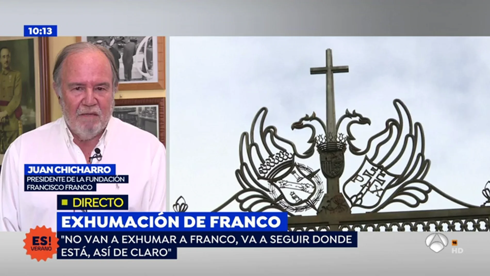 Chicharro, presidente de la Fundación Franco: "No van a exhumar a Franco, va a seguir donde está"