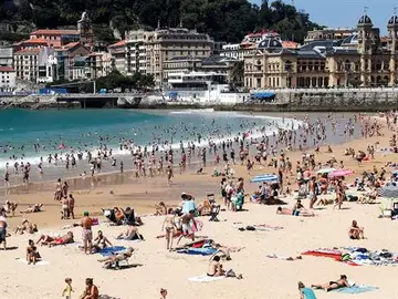 Playa de La Concha, en San Sebastián Playa de La Concha, en San Sebastián
