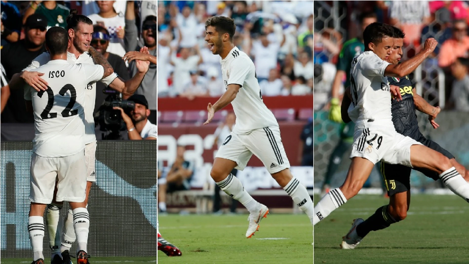 Bale, Asensio y Reguilón, en el partido ante la Juventus Bale, Asensio y Reguilón, en el partido ante la Juventus