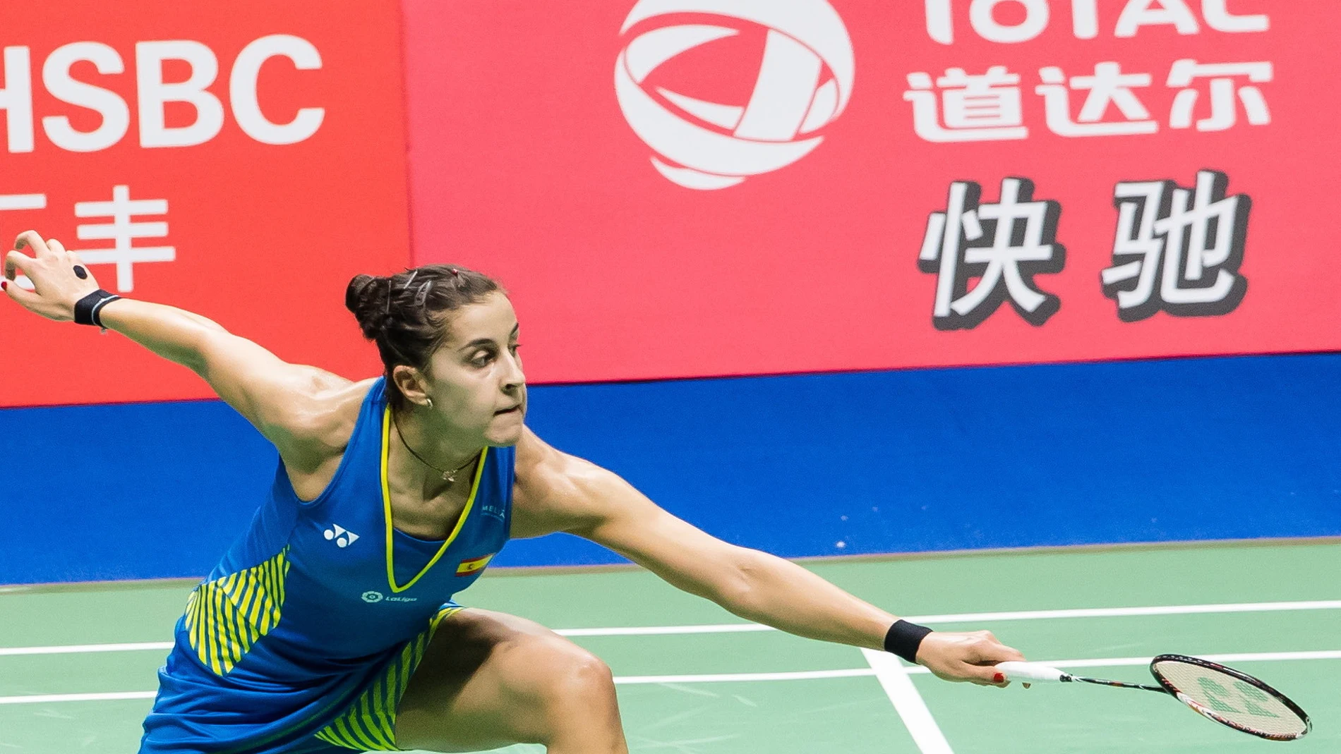 Carolina Marín, en acción durante la final ante Pusarla Carolina Marín, en acción durante la final ante Pusarla