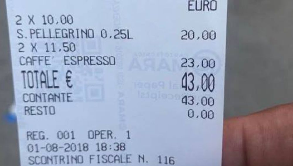 La cuenta de un restaurante que se ha hecho viral