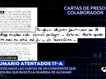 La carta de un preso que colaboró con los terroristas de Barcelona La carta de un preso que colaboró con los terroristas de Barcelona