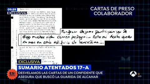 La carta de un preso que colaboró con los terroristas de Barcelona La carta de un preso que colaboró con los terroristas de Barcelona, al juez