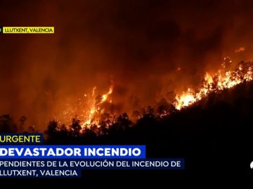 2.500 personas desalojadas en un incendio que ha quemado más 1.000 hectáreas en Llutxent, Valencia