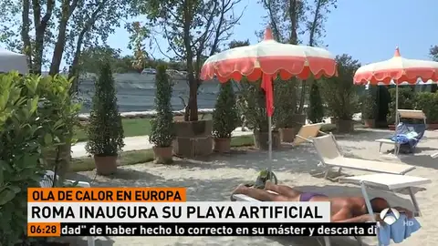 Inauguran una playa artificial a orillas del Tíber en Roma Inauguran una playa artificial a orillas del Tíber en Roma