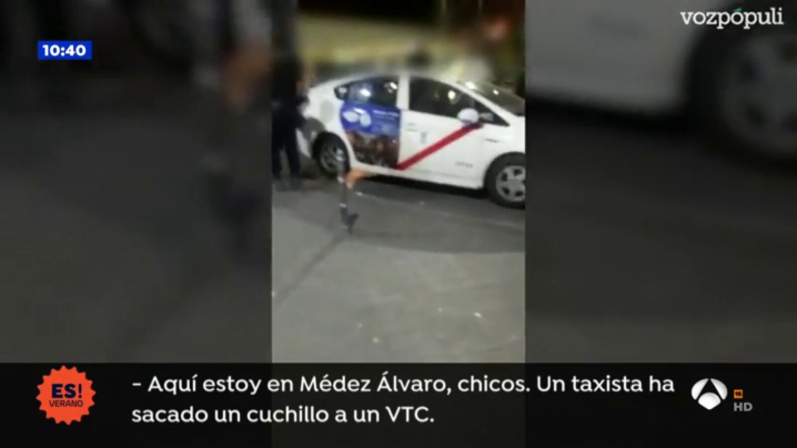 Así fue la amenaza de un taxista a un conductor de VTC en Madrid
