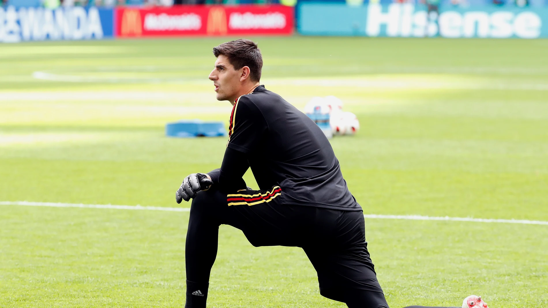 Courtois en un entrenamiento con la selección belga Courtois en un entrenamiento con la selección belga