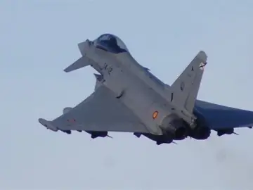 Un eurofighter español, en una imagen de archivo Un eurofighter español, en una imagen de archivo