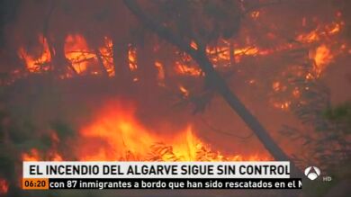 El incendio del Argarve en Portugal avanza sin control y ha quemado más de 2.000 hectáreas