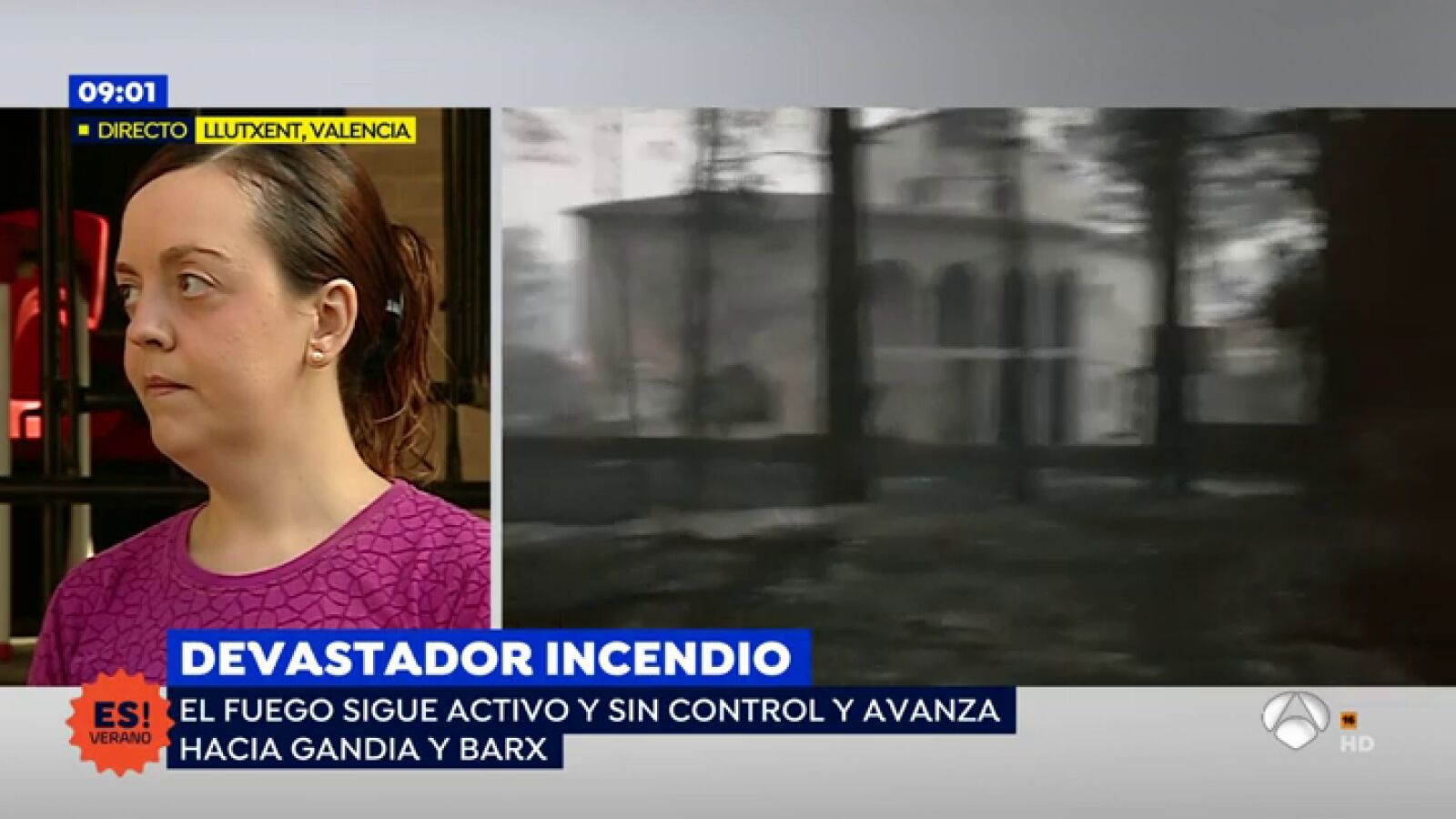 Una vecina habla sobre el incendio en Llutxent: 
