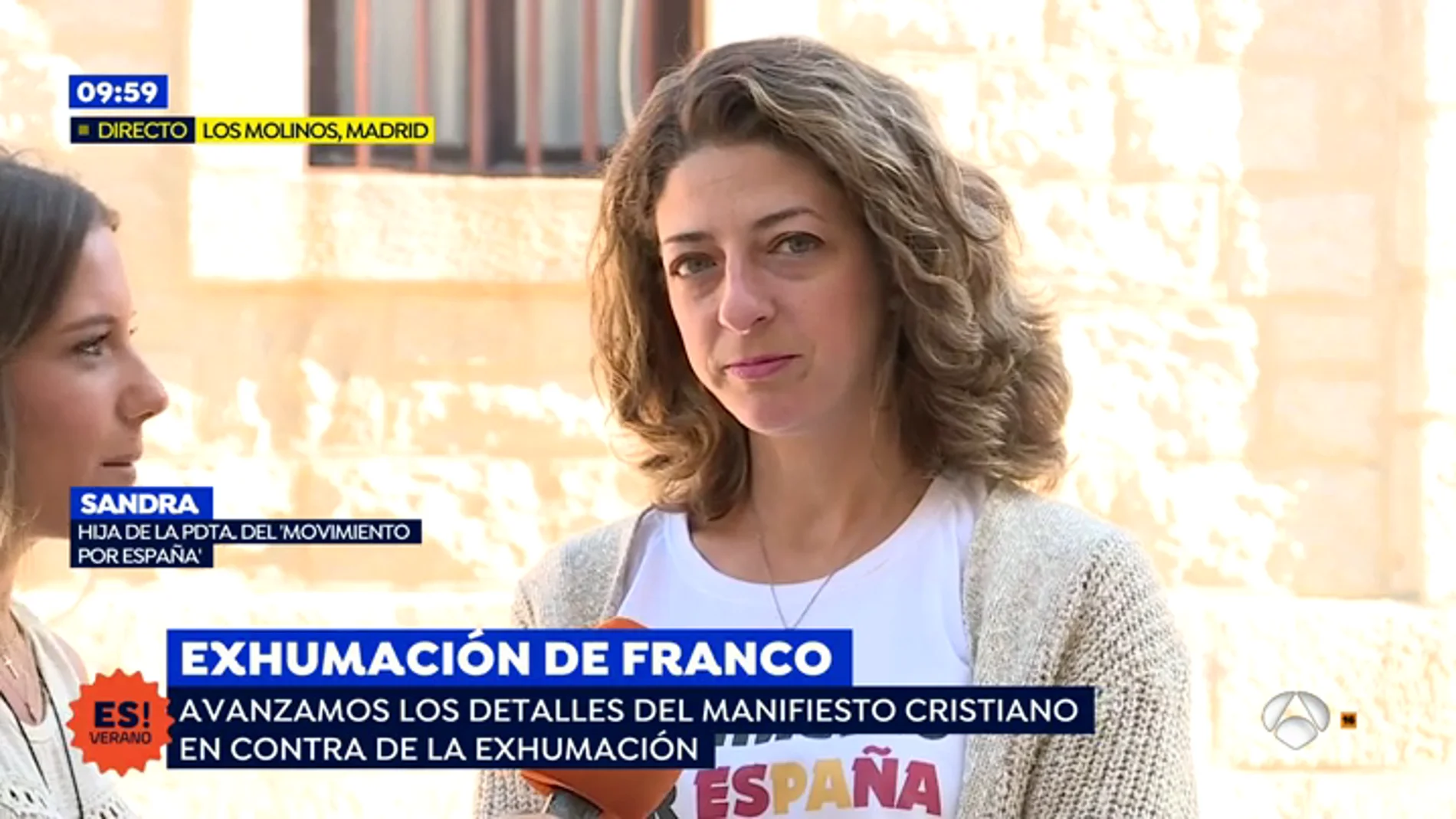 Sandra, hija de la presidenta del 'Movimiento por España': "Hay que agradecer lo que hizo Franco por España y la Iglesia Católica"