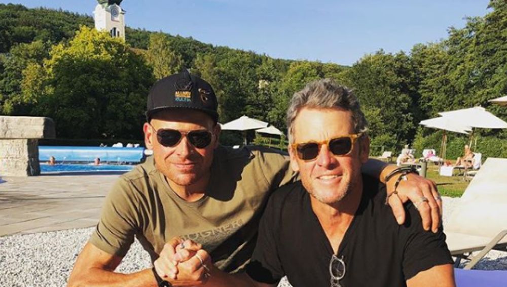 Armstrong en su visita a Ullrich