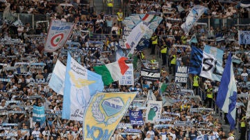 Los fans de la Lazio, durante un partido