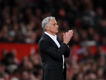 Mourinho, en un partido del United Mourinho, en un partido del United