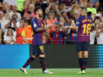 Messi celebra un gol ante el Alavés