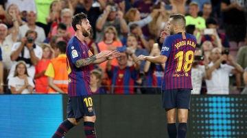 Messi celebra un gol ante el Alavés