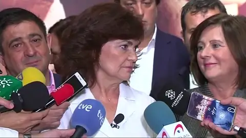 Carmen Calvo sobre las polémicas declaraciones de Quim Torra: "Con una frase inaceptable no se ataca al Estado Español" Carmen Calvo sobre las polémicas declaraciones de Quim Torra: "Con una frase inaceptable no se ataca al Estado Español"