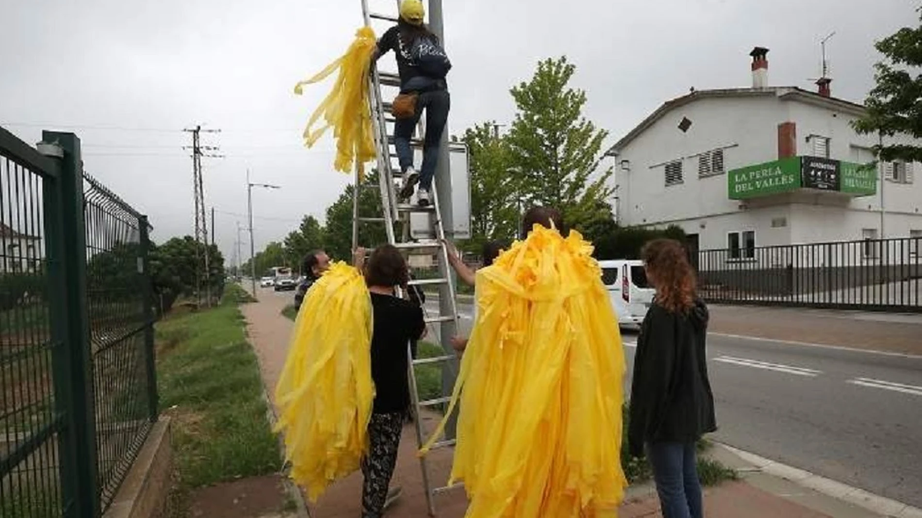 Lazos amarillos en la vía pública de Cataluña Lazos amarillos en la vía pública de Cataluña