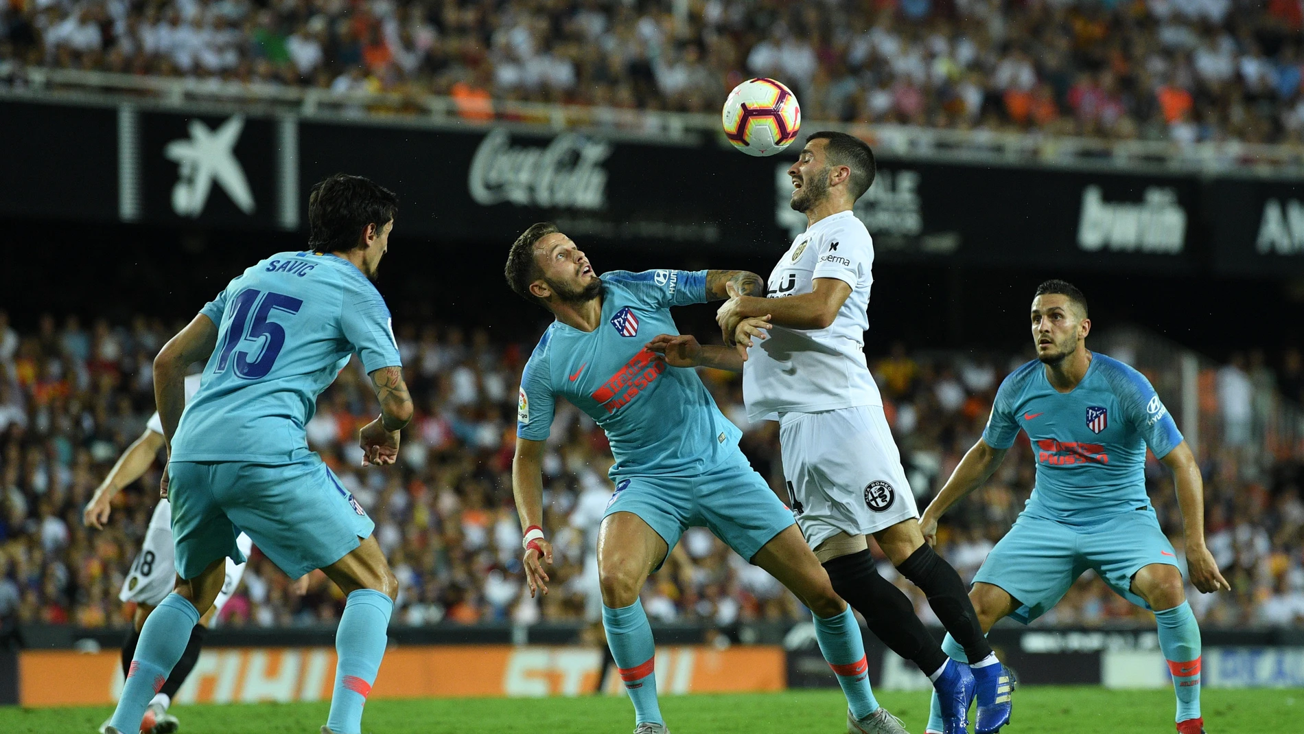 Momento del Valencia - Atlético disputado en Mestalla Momento del Valencia - Atlético disputado en Mestalla