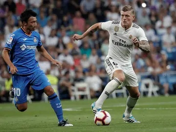 Toni Kroos en un partido contra el Getafe C.F Toni Kroos en un partido contra el Getafe C.F
