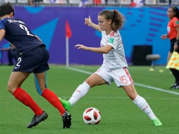 Momento del partido entre España y Francia en el Mundial sub-20