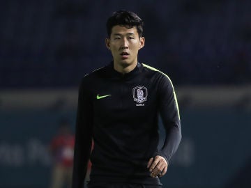 Heung Min Son en un partido con Corea del Sur