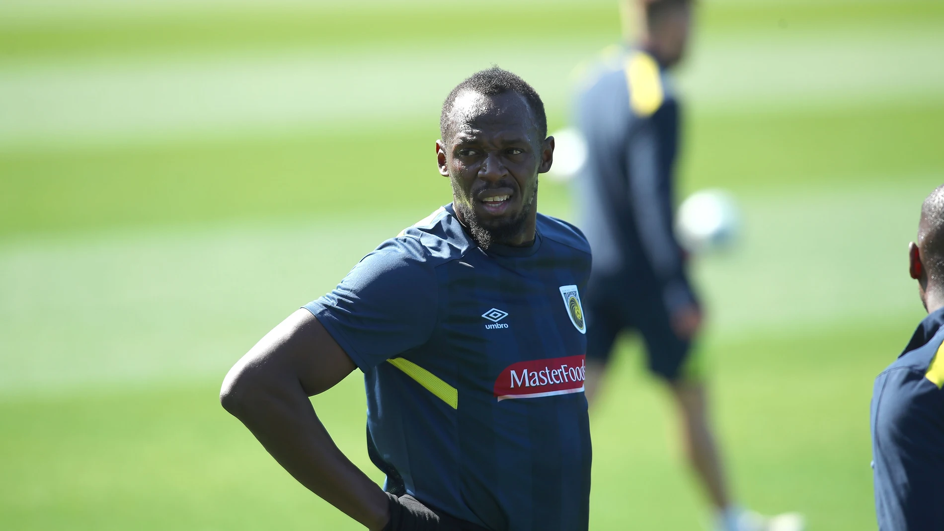 Usain Bolt en un entrenamiento Usain Bolt en un entrenamiento