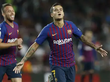 Coutinho celebra un gol Coutinho celebra un gol