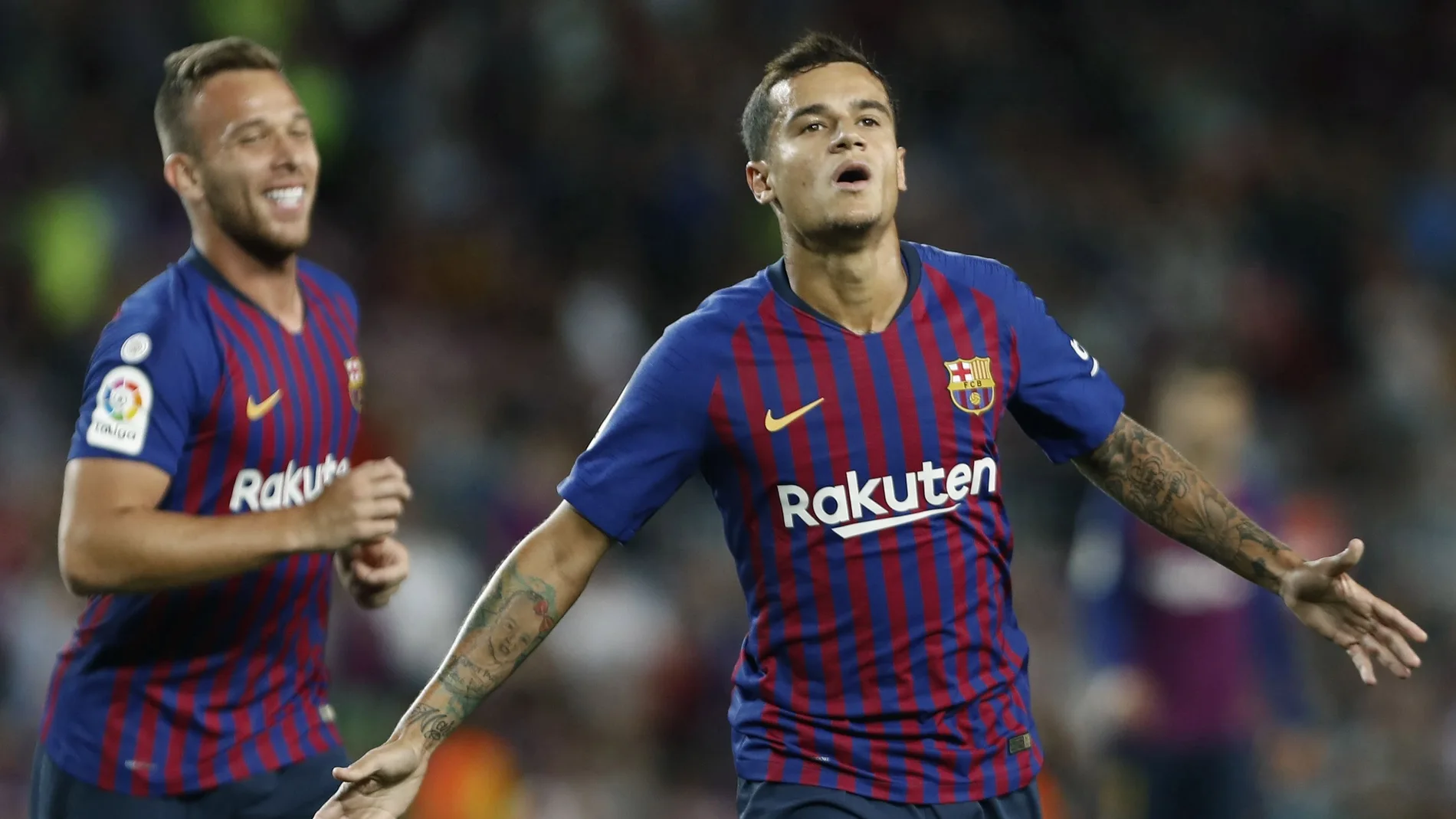 Coutinho celebra un gol Coutinho celebra un gol