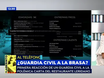 Un restaurante de Lérida ofrece en su carta "Guardia civil andaluz asado" Un restaurante de Lérida ofrece en su carta "Guardia civil andaluz asado"