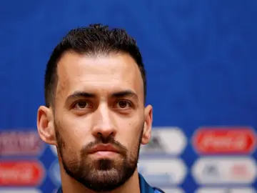 Sergio Busquets en rueda de prensa Sergio Busquets en rueda de prensa