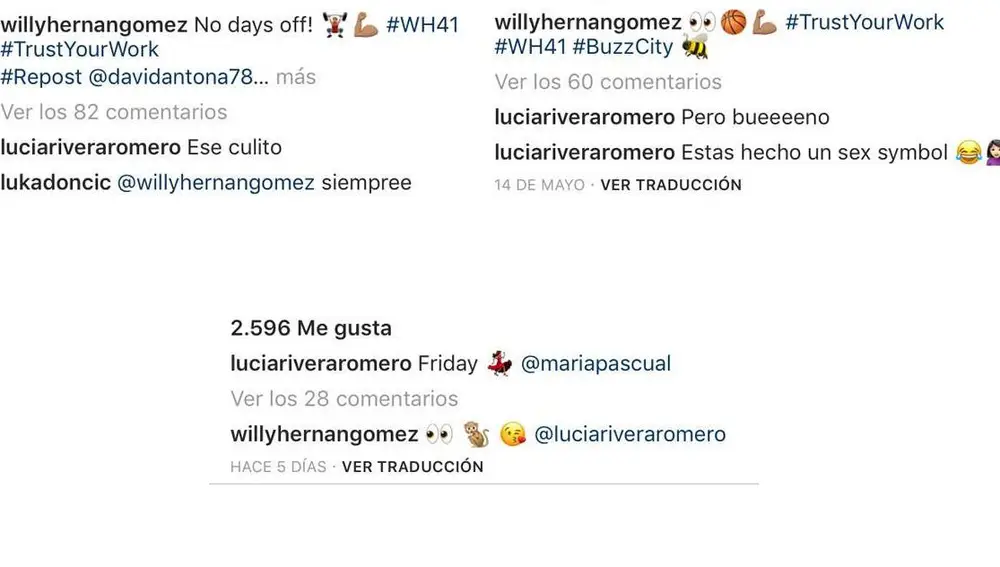 Los comentarios que se dejan Lucía Rivera y Willy Hernangómez 