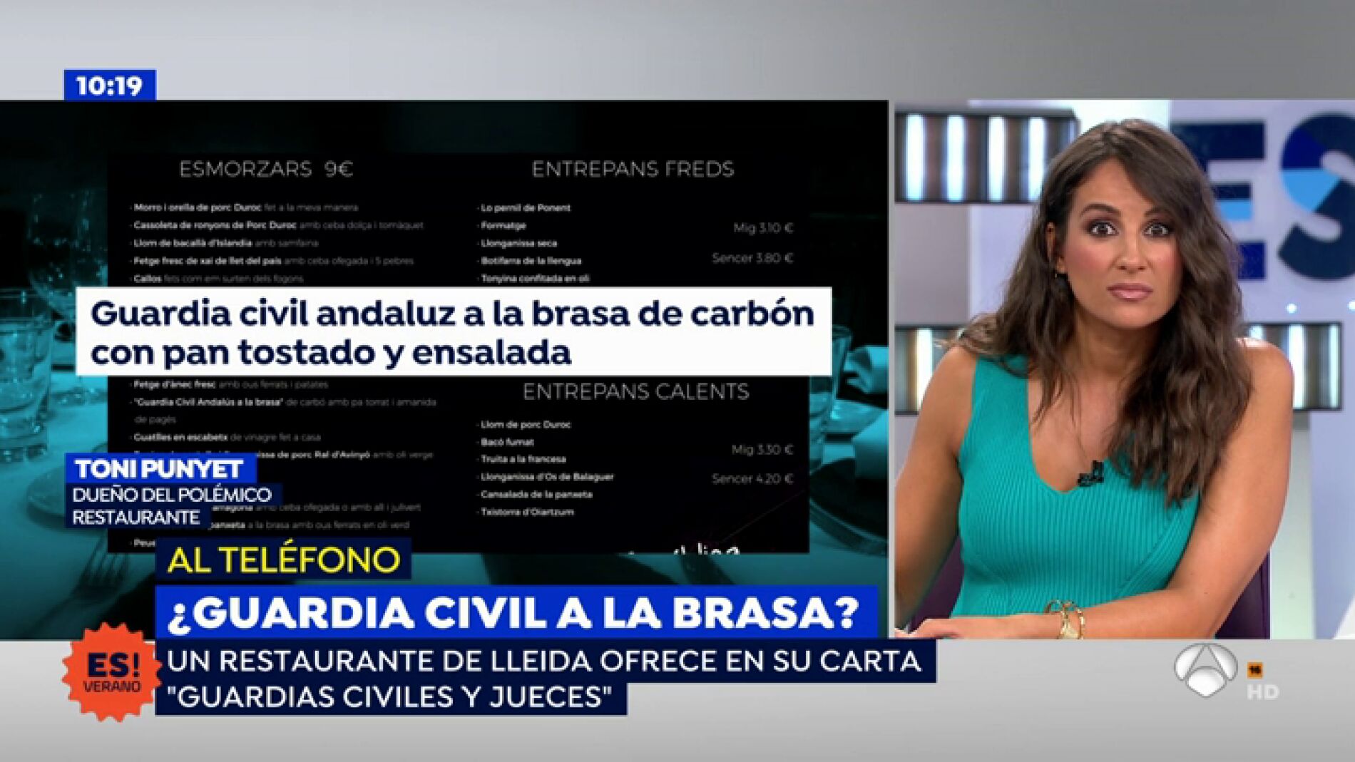 El due&ntilde;o del restaurante que ofrece en su carta "guardia civil andaluz a la brasa": "Son platos t&iacute;picos aqu&iacute;"