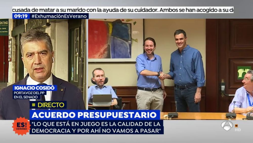 Ignacio Cosidó, portavoz del PP en el Senado en una entrevista en Espejo Público