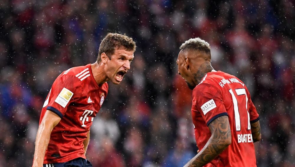 Jugadores del Bayern celebrando un gol