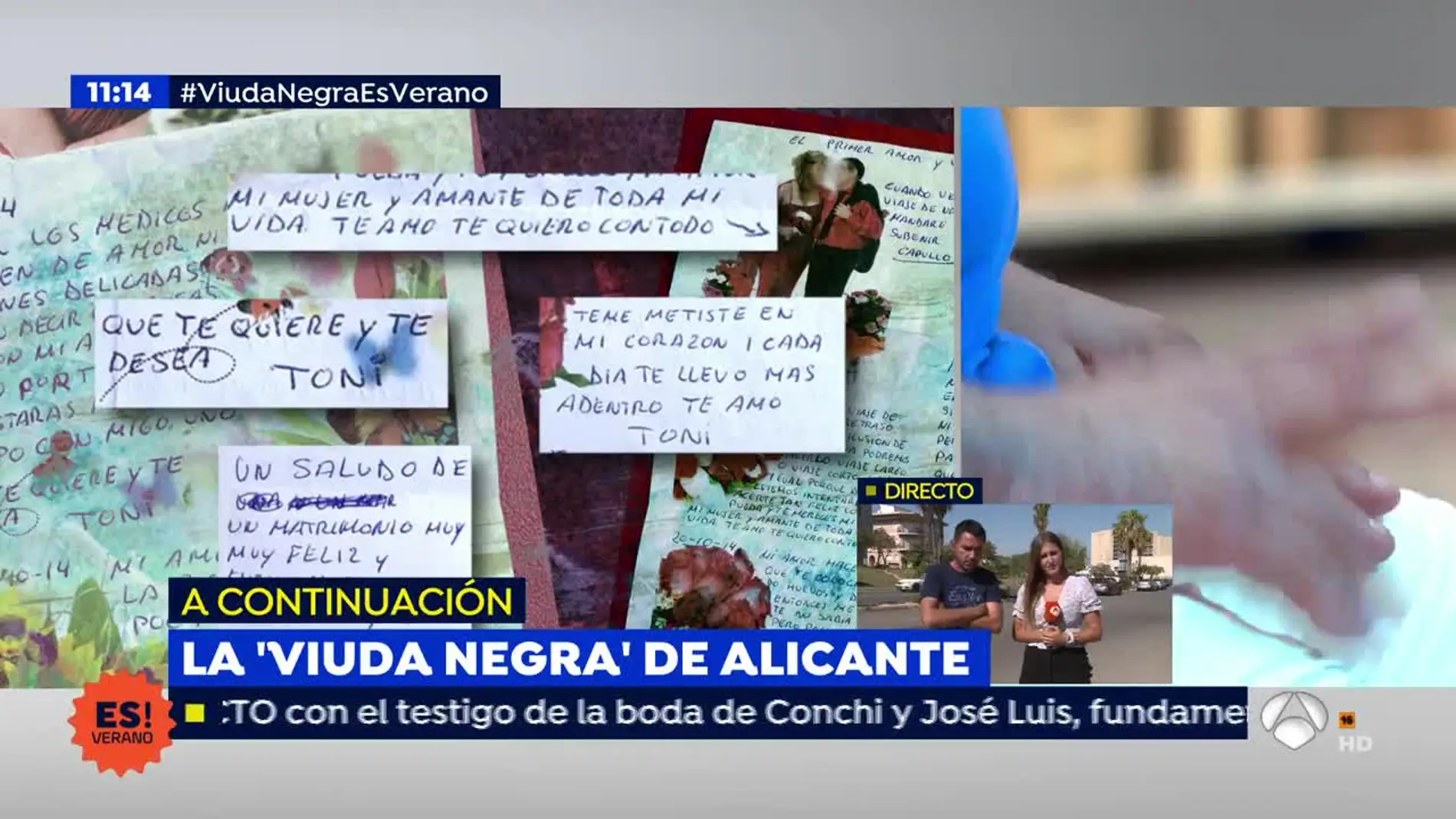 'Espejo Público' muestra la carta de mofa y amenaza que el tercer marido de la 'Viuda Negra' de Alicante mandó al segundo