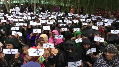 Los refugiados rohingya demandan justicia un año después del comienzo de la crisis Los refugiados rohingya demandan justicia un año después del comienzo de la crisis