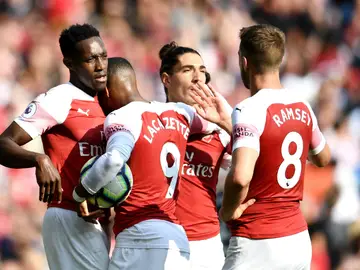 El Arsenal celebra un gol El Arsenal celebra un gol
