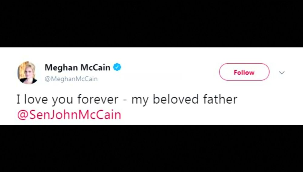 Familiares y amigos de McCain se despiden en redes sociales: "Estuve con mi padre al final como él estuvo en mi principio"
