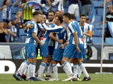 El Espanyol celebra un gol El Espanyol celebra un gol