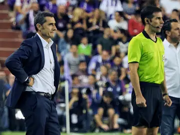 Ernesto Valverde, en un partido con el Barcelona Ernesto Valverde, en un partido con el Barcelona