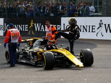 Nico Hulkenberg, tras el accidente en el GP de Bélgica