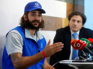 Ricky Rubio en rueda de prensa Ricky Rubio en rueda de prensa