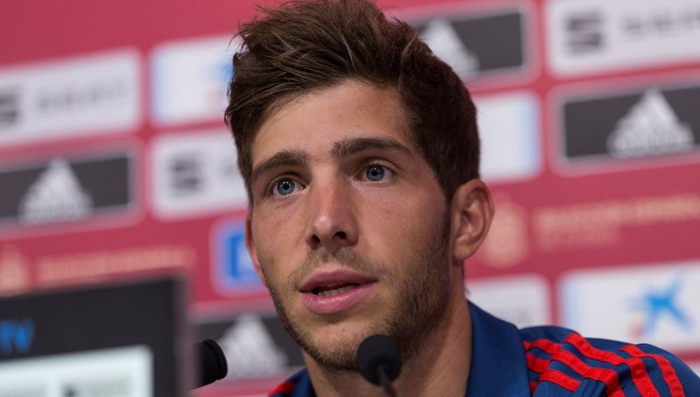 Sergi Roberto en rueda de prensa