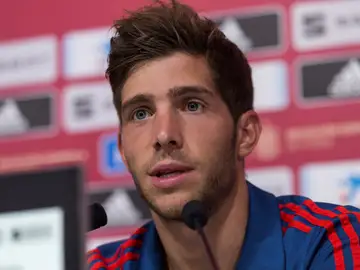 Sergi Roberto en rueda de prensa Sergi Roberto en rueda de prensa